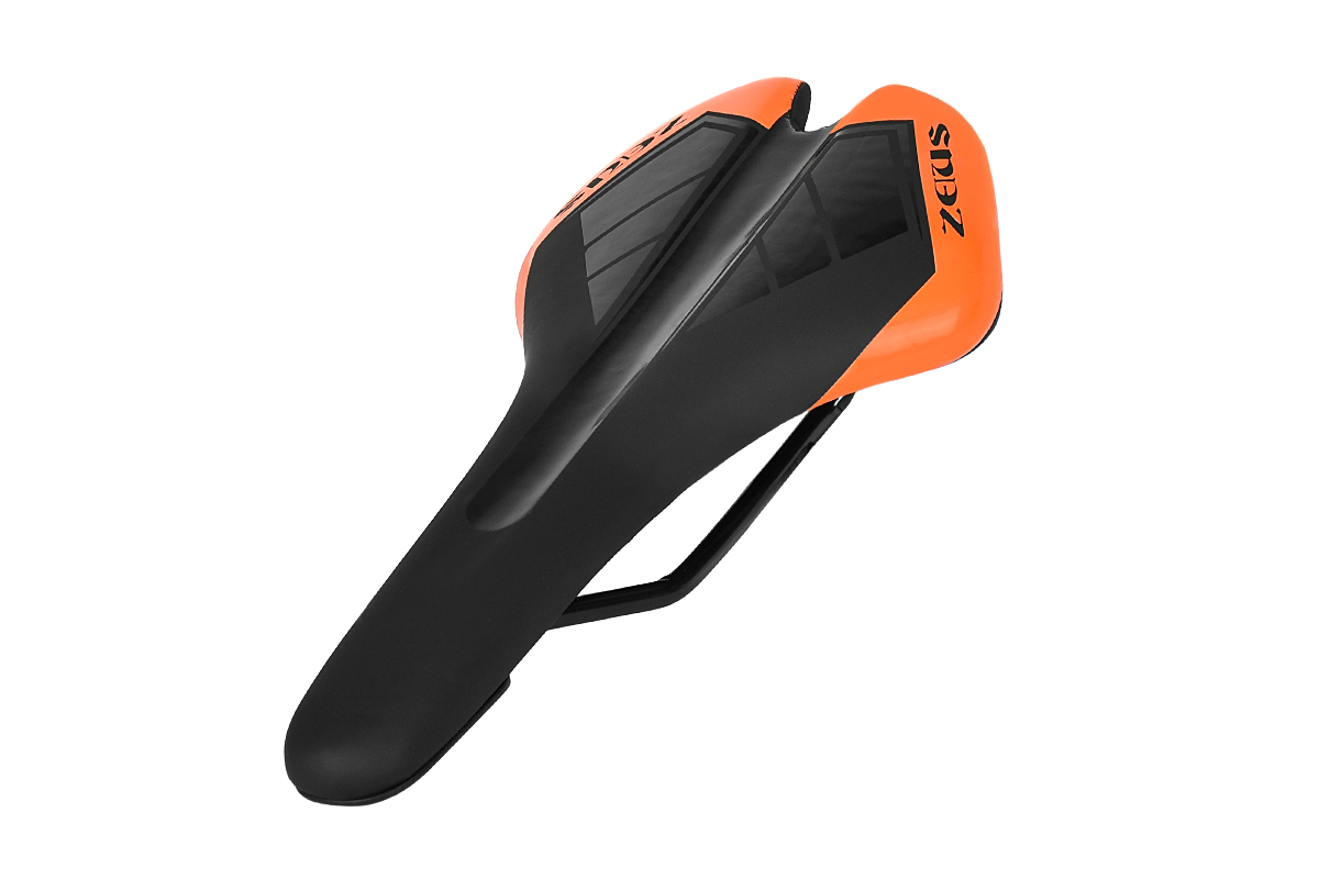 Седло ZEUS Z-1014 MTB Sport 268*140mm,рельсы сталь,анатомическое,черный\оранжевый,291гр Седло ZEUS Z-1014 MTB Sport 268*140mm,рельсы сталь,анатомическое,черный\оранжевый,291гр