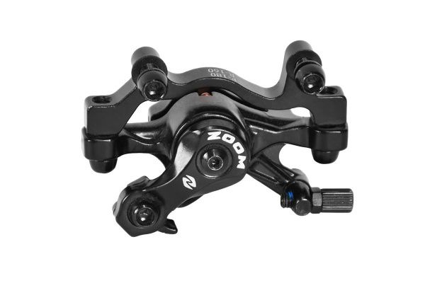 Тормоз дисковый механический задний ZOOM R-160 ,с фигурным адаптером,без ротора,черный